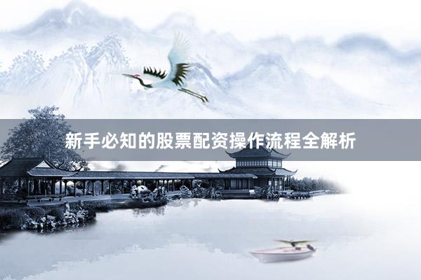 新手必知的股票配资操作流程全解析