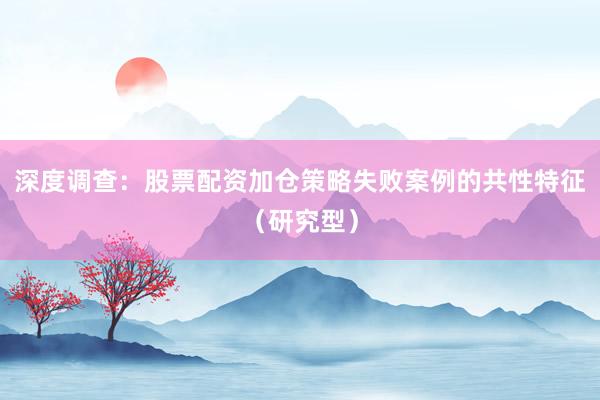 深度调查：股票配资加仓策略失败案例的共性特征（研究型）