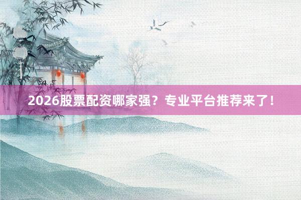 2026股票配资哪家强？专业平台推荐来了！