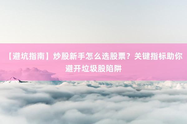【避坑指南】炒股新手怎么选股票？关键指标助你避开垃圾股陷阱