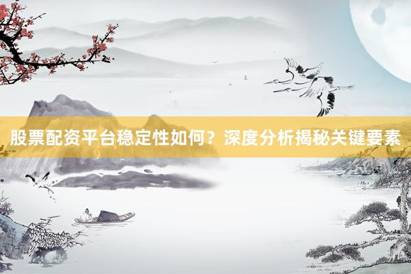 股票配资平台稳定性如何？深度分析揭秘关键要素