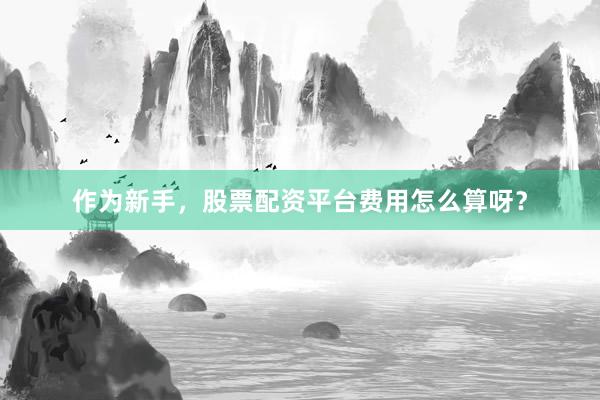 作为新手,股票配资平台费用怎么算呀?